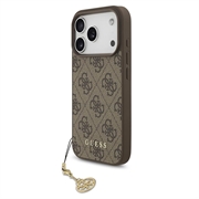 iPhone 17 Pro Guess 4G Charm Hybrid Hülle - MagSafe-kompatibel - Braun