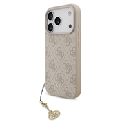 iPhone 17 Pro Guess 4G Charm Hybrid Hülle - MagSafe-kompatibel - Rosa