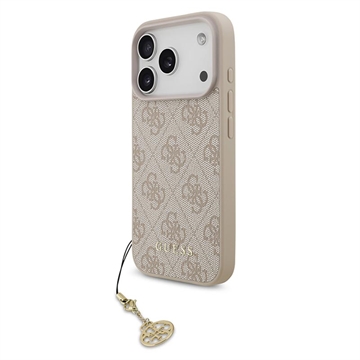 iPhone 17 Pro Guess 4G Charm Hybrid Hülle - MagSafe-kompatibel - Rosa