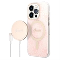 Guess 4G Edition Bundle Pack iPhone 14 Pro Hülle & Drahtloses Ladegerät
