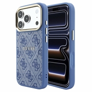 iPhone 18 Pro Guess 4G Gold Frame Hülle - MagSafe-kompatibel - Blau
