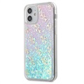Guess 4G Liquid Glitter iPhone 12 Mini Hybrid Case - Rosa / Blau