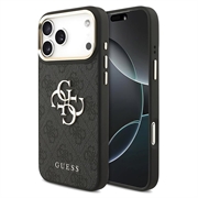 iPhone 18 Pro Max Guess 4G Metal Logo Gold Frame Hülle - Schwarz