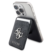 Guess 4G Metall-Logo-Kartenhalter mit Ständer - MagSafe-kompatibel - Schwarz