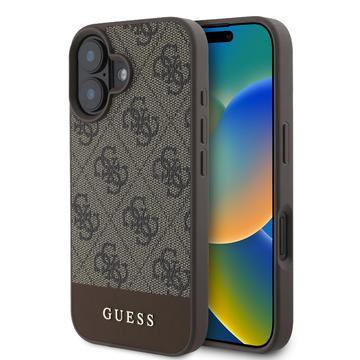 iPhone 16 Guess 4G Stripe Hybrid Hülle - Braun