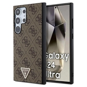 Samsung Galaxy S24 Ultra Guess 4G Triangle Logo Hülle - Braun