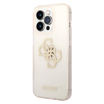 Guess Glitter 4G Big Logo iPhone 14 Pro Hybrid Hülle - Gold