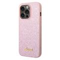 Guess Glitter Flakes Metal Logo iPhone 14 Pro Hybrid Hülle