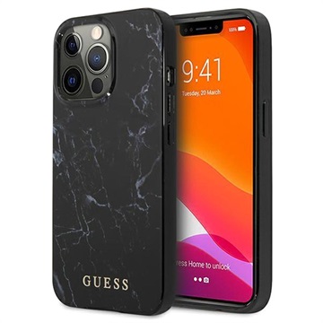 Guess Marble Collection iPhone 13 Pro Max Hybrid Hülle - Schwarz