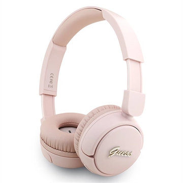 Guess Metall Logo Script Bluetooth 5.3 On-Ear-Kopfhörer - Rosa