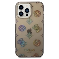 Guess Peony Glitter iPhone 14 Pro Max Hybrid Case - Schwarz