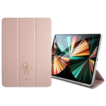 Guess Saffiano iPad Pro 12.9 2021/2022 Folio Hülle - Rosa