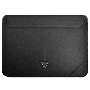 Guess Saffiano Triangle Logo Laptop-Tasche - 13-14" - Schwarz