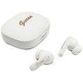 Guess Script Metal Logo True-Wireless-Kopfhörer mit Live-Übersetzung - Weiß
