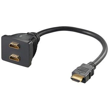 HDMI / 2x HDMI Adapter mit Vergoldeten Kontakten - 10cm