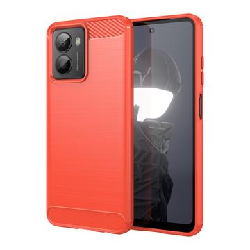 HMD Fusion Gebürstete TPU Hülle - Karbonfaser - rot