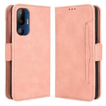 HTC U24 Pro Wallet Hülle mit Kartenhalter - Rosa