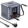 HW866 300W GaN-Tischladestation mit LCD-Display und 2 einziehbaren USB-C-Kabeln