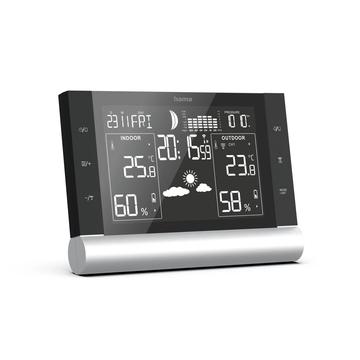 Hama Black Line Plus Wetterstation mit Wecker