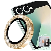 Samsung Galaxy Z Flip8 Hat Prince Glitter Kameraobjektiv Panzerglas - Gold