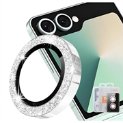 Samsung Galaxy Z Flip8 Hat Prince Glitter Kameraobjektiv Panzerglas - Silber