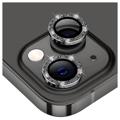 Hat Prince Glitter iPhone 14/14 Plus Kameraobjektiv Panzerglas - Schwarz