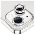 Hat Prince Glitter iPhone 14/14 Plus Kameraobjektiv Panzerglas - Silber