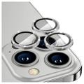 Hat Prince Glitter iPhone 14 Pro/14 Pro Max Kameraobjektiv Panzerglas - Silber