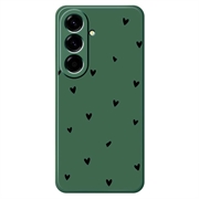 Samsung Galaxy A57 Schlanke TPU-Hülle mit Herzmuster - Grün / Schwarz