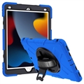 iPad 10.2 2019/2020/2021 Heavy Duty 360 Hülle mit Handschlaufe - Blau / Schwarz