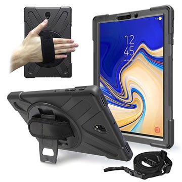 Samsung Galaxy Tab S4 Heavy Duty 360 Cover mit handschlaufe - Schwarz