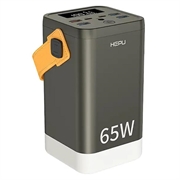 Hepu XXL HP211 60000mAh Powerbank mit 2xUSB-C PD, 4xUSB-A - 65W - Schwarz