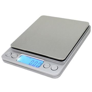 Hochpräzise digitale Küchenwaage - 3000g/0.1g - Silber