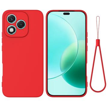 Honor 400 Lite Liquid Silikonhülle mit Handschlaufe - Rot