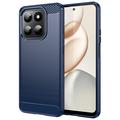 Honor 400 Smart/X7d 4G Gebürstete TPU Hülle - Karbonfaser - blau