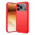 Honor 600/600 Pro Gebürstete TPU Hülle - Karbonfaser - rot