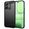 Honor 600 Lite Gebürstete TPU Hülle - Karbonfaser - Schwarz