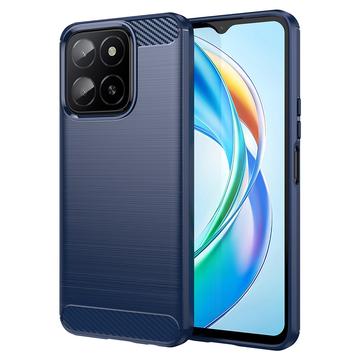 Honor X5b/X5b Plus Gebürstete TPU Hülle - Karbonfaser - Blau