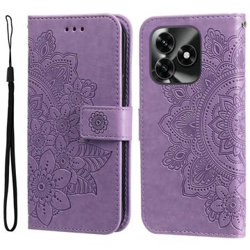 Honor X5c Plus Mandala Serie Wallet Hülle - Purpur