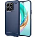 Honor X6b Gebürstete TPU Hülle - Karbonfaser - Blau