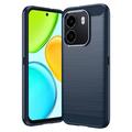 Honor X6e Gebürstete TPU Hülle - Karbonfaser - blau