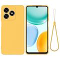 Honor X8d Liquid Silikonhülle mit Handschlaufe - Gelb