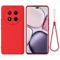 Honor X60 Pro/X9c/Magic7 Lite Liquid Silikonhülle mit Handschlaufe - Rot