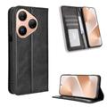Huawei Pura 80 Retro Wallet Schutzhülle mit Magnetverschluss - Schwarz