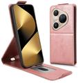 Huawei Pura 80 Ultra Vertikal Flip Hülle mit Ständer - Roségold