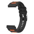 Huawei Watch GT 7/GT 7 Pro - zweifarbiges Silikon-Sportarmband mit Schnellverschluss - Schwarz/Orange