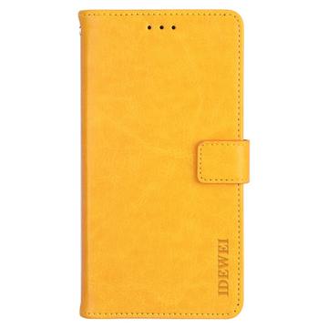 Idewei iPhone 14 Wallet Schutzhülle mit Magnetverschluss - Gelb