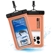 Wasserdichtes schwimmfähiges Etui nach IP68 für Schwimmen, Tauchen und Surfen - Orange