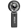 JF133 Tragbarer, handlicher Klappventilator - 3600mAh - Schwarz