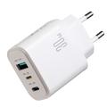 Joyroom JR-TG6 GaN 3-Port-Wandladegerät mit 30W - USB-C/Lightning/USB-A - Weiß